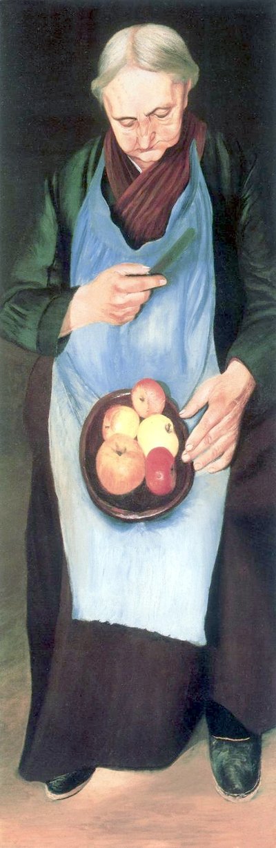 Old Woman Peeling Apple by Tivadar Kosztka Csontvary